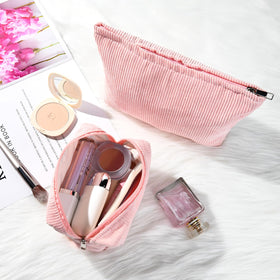 SOIDRAM small corduroy makeup bag inside view