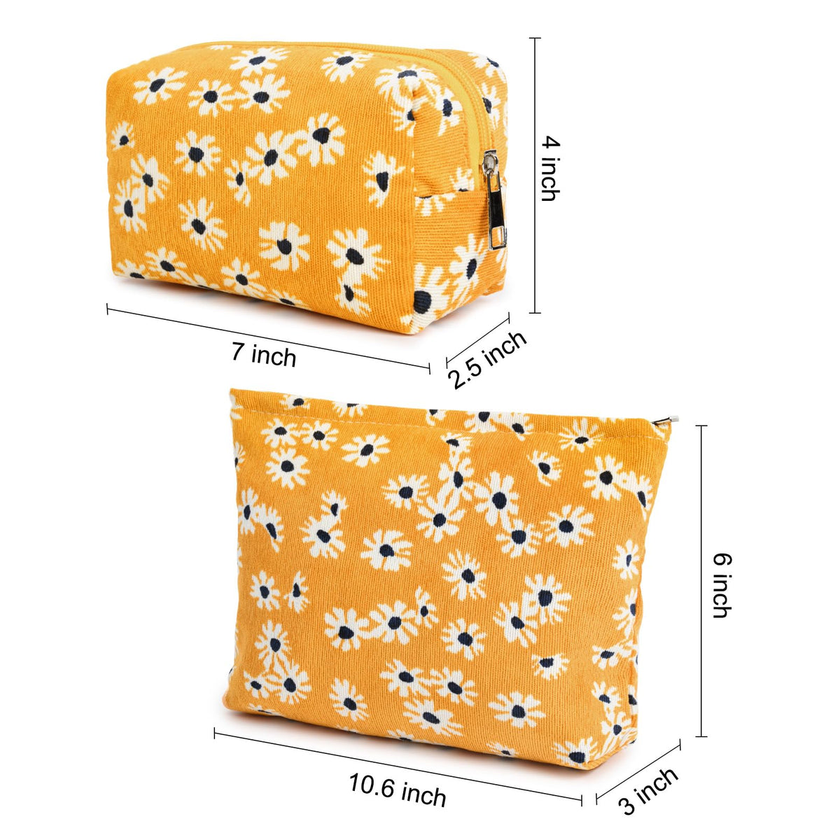 SOIDRAM small cosmetic bag in yellow floral pattern