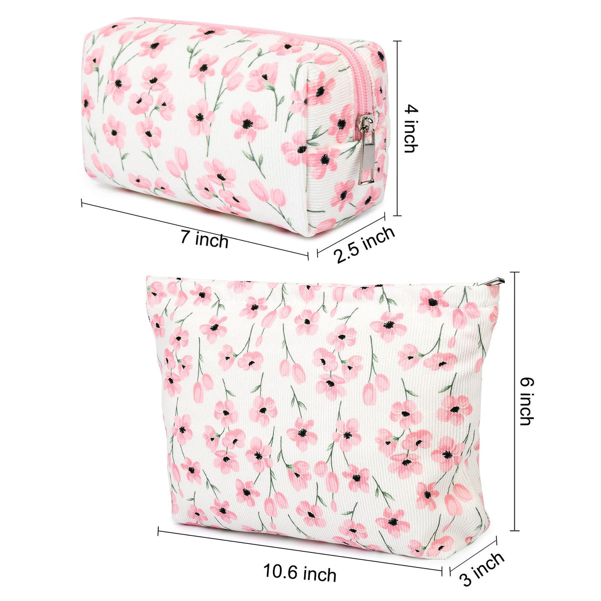 SOIDRAM small floral makeup bag side view