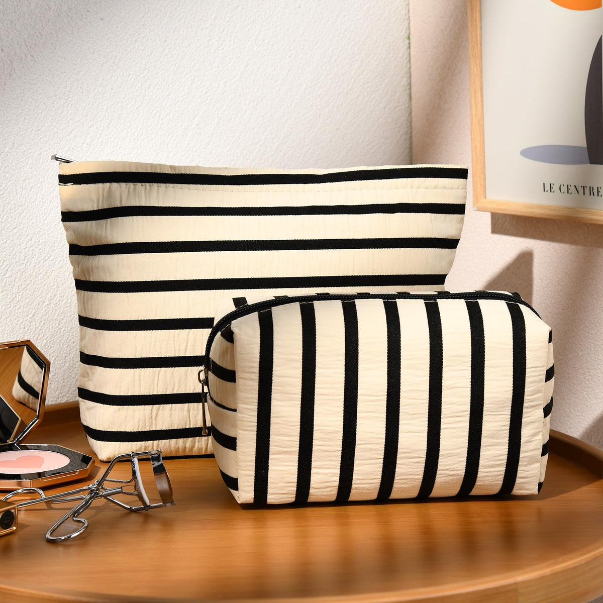SOIDRAM small stripe makeup bag side view