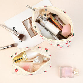 SOIDRAM travel makeup bag in use on a vanity