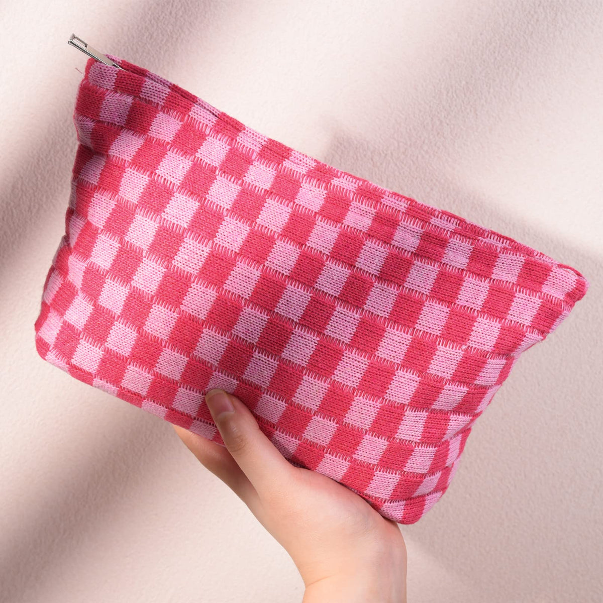 SOIDRAM travel makeup bag in use on a vanity