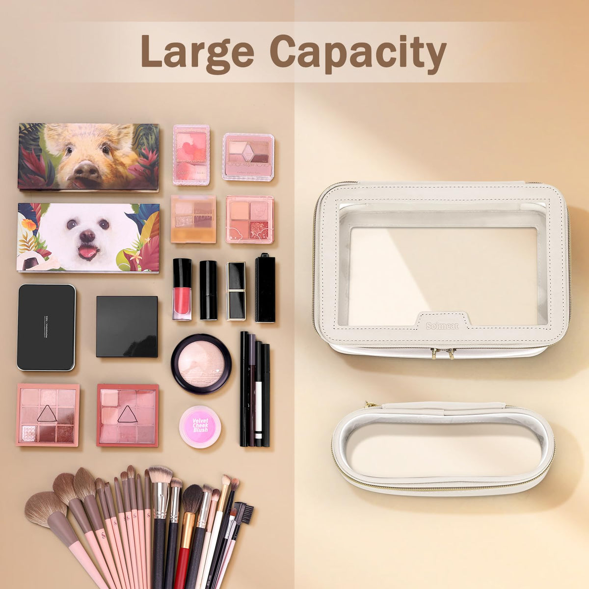 Soimeat Travel Clear Makeup Bag packaging display