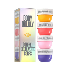 Sol de Janeiro Body Boldly Body Cream Discovery Set front view with 4 mini creams