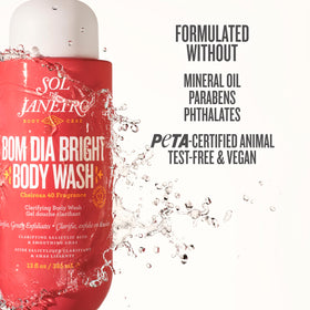 Sol de Janeiro Bom Dia Bright Body Wash 90mL with ingredients list