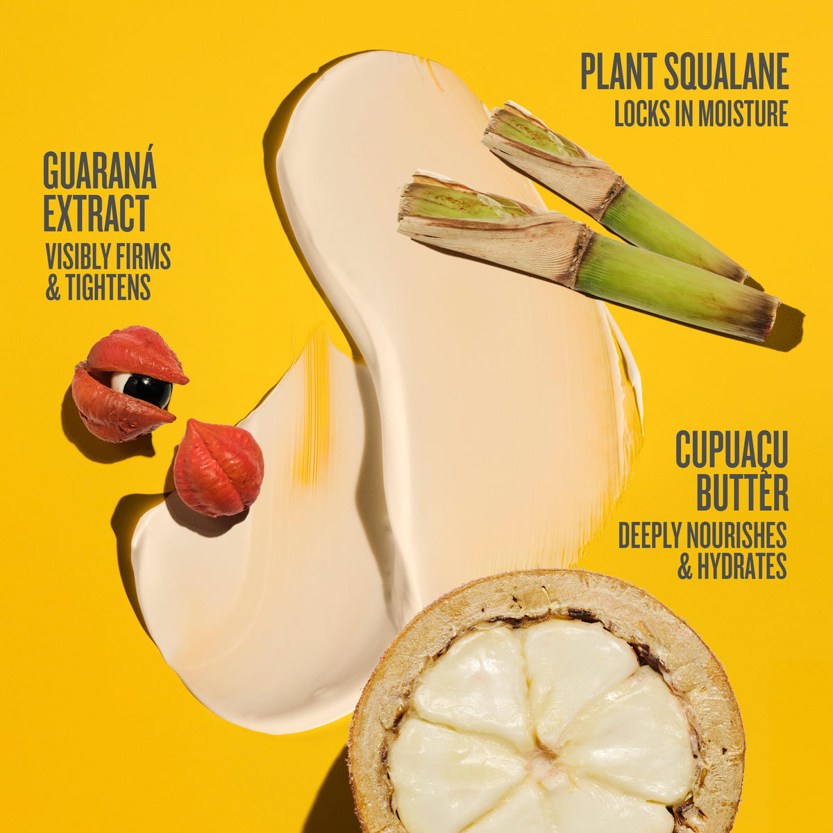 Sol de Janeiro Brazilian Bum Bum Cream with ingredients display
