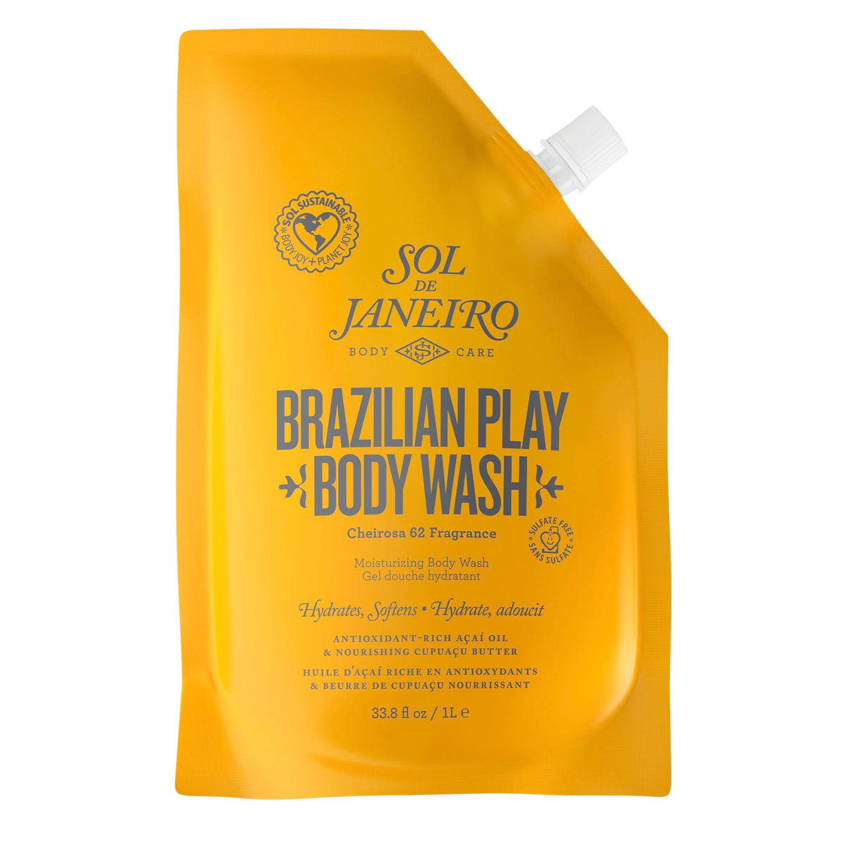 Sol de Janeiro Brazilian Play Shower Gel refill pouch front view