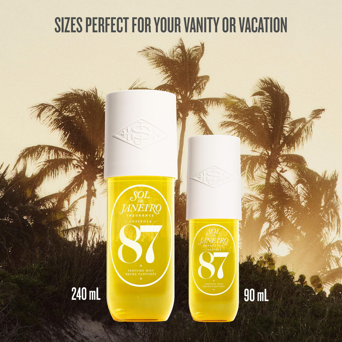 Sol de Janeiro Cheirosa 87 mist bottle on a beach