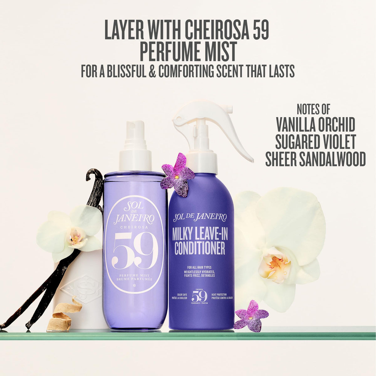 Sol de Janeiro Milky Leave-In Conditioner 68g on a vanity