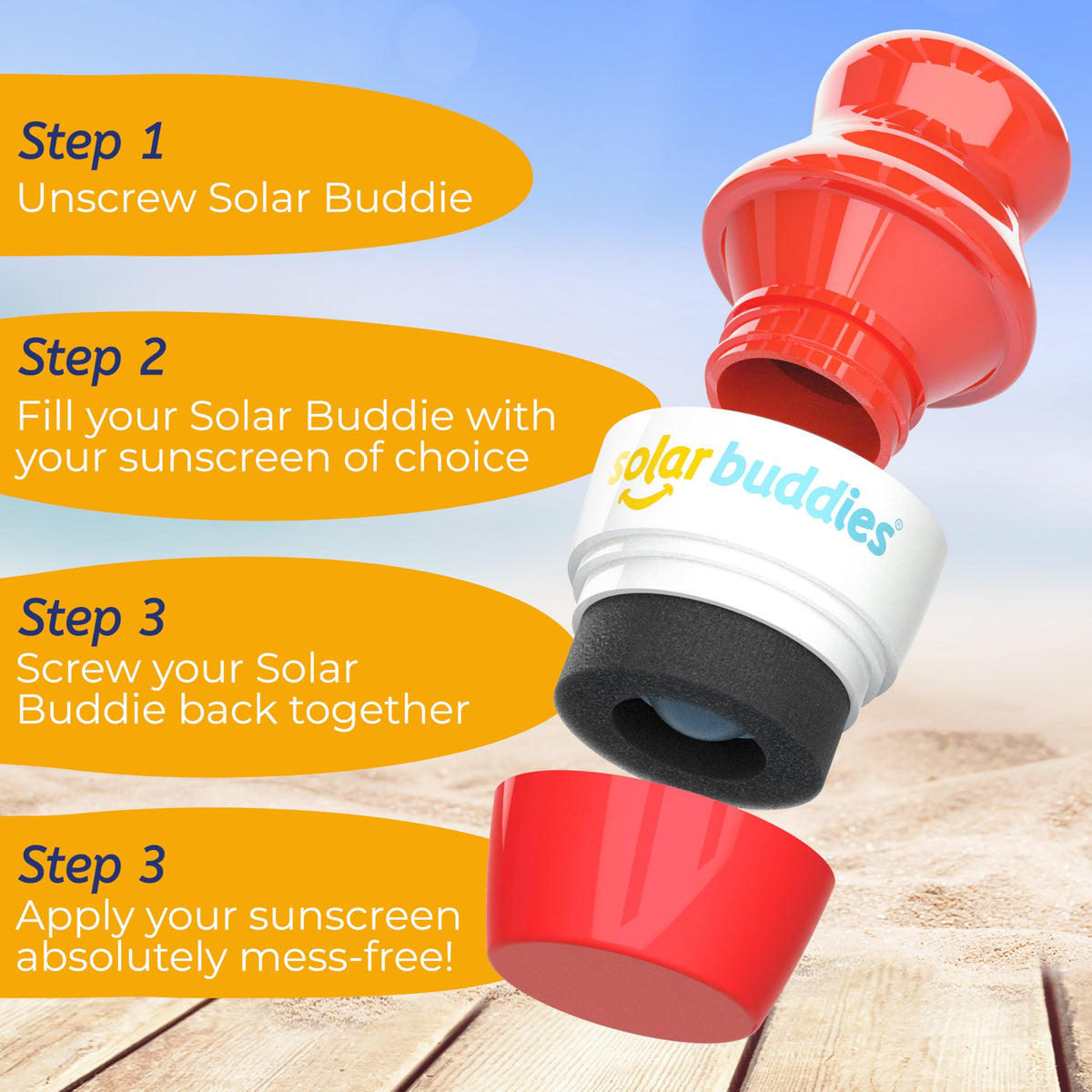 Solar Buddies Sunscreen Applicator being used by a child