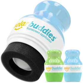 Solar Buddies Sunscreen Applicator green and blue duo front view