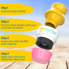 Solar Buddies Sunscreen Applicator in hand for travel