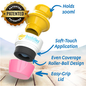 Solar Buddies Sunscreen Applicator side view showing refillable feature