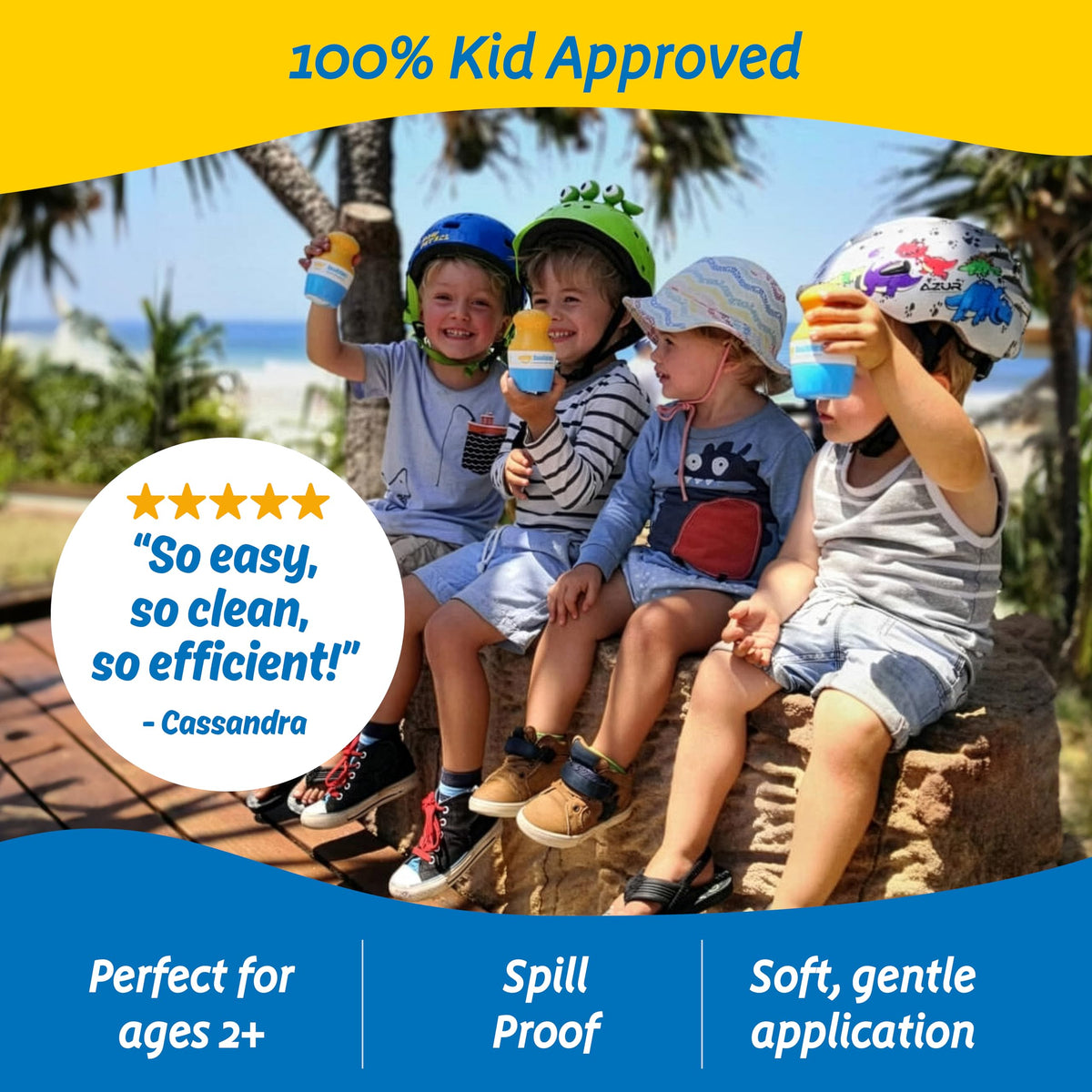 Solar Buddies Sunscreen Applicator travel size with 100ml indicator
