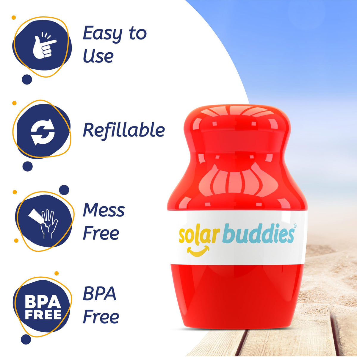 Solar Buddies Sunscreen Applicator with sponge head close-up