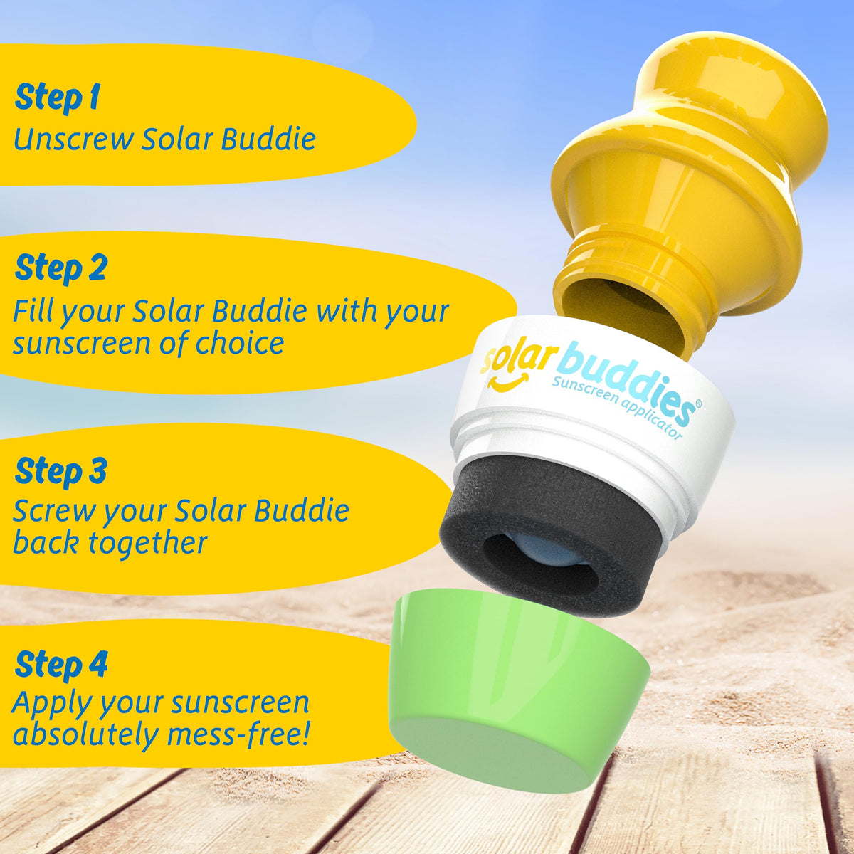 Solar Buddies Sunscreen Applicator with sponge head close-up