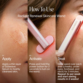 Solawave Wand with glowing red light effect