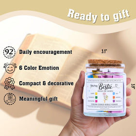 SOLMAYCO Bible Verse Jar filled with colourful scripture cards