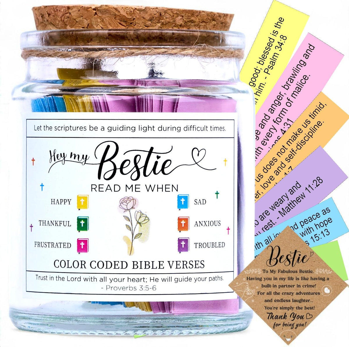 SOLMAYCO Bible Verse Jar front view with uplifting scriptures