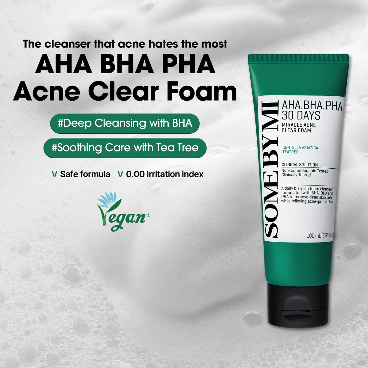 SOME BY MI Acne Clear Foam packaging with ingredients list