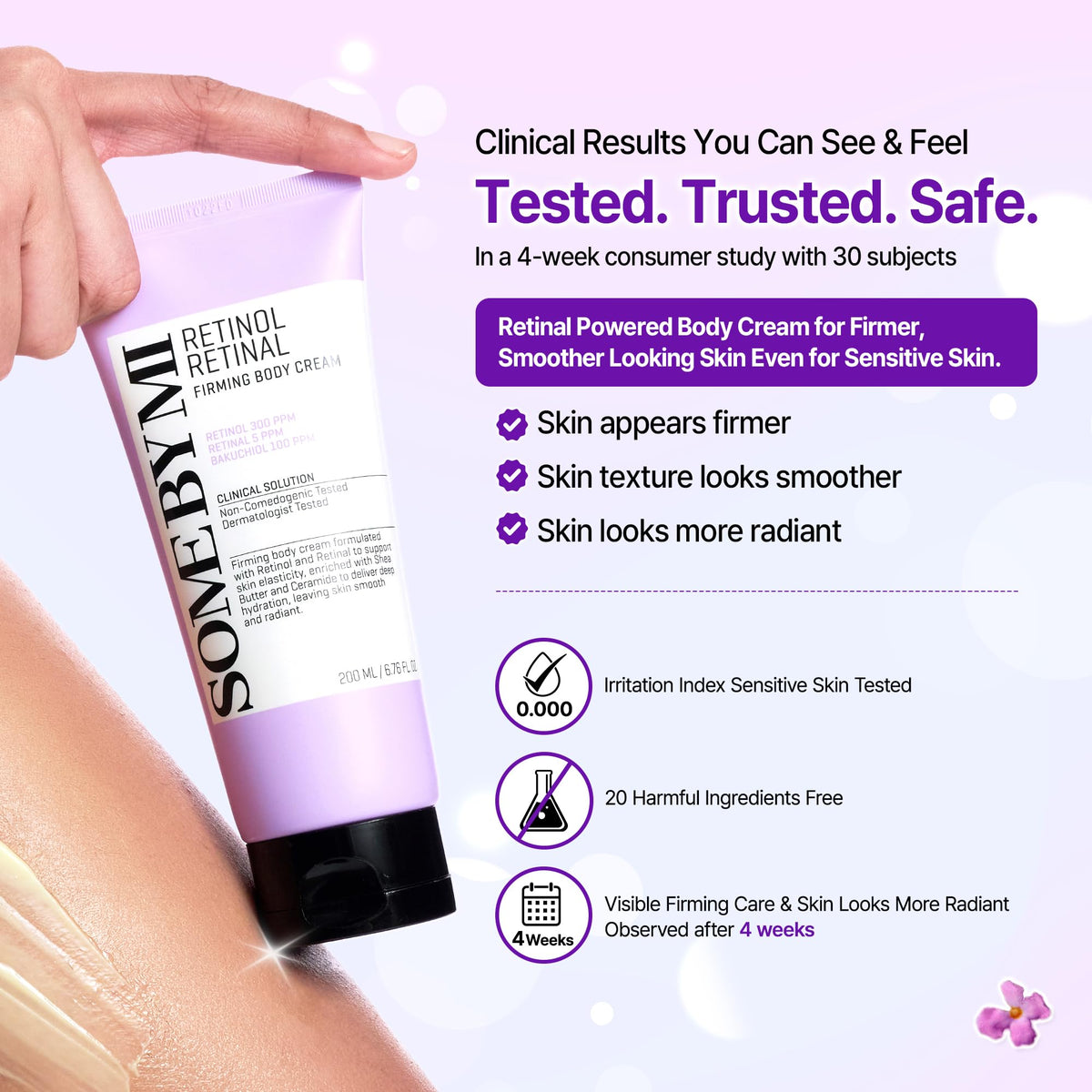 SOME BY MI Retinol Firming Body Cream application on skin