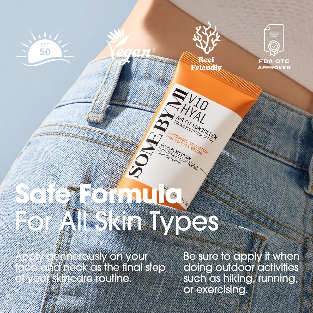 SOME BY MI V10 Hyal Air Fit Sunscreen SPF 50 lifestyle scene