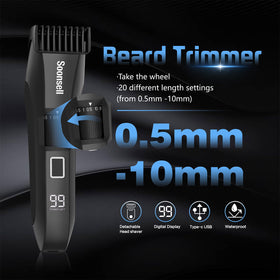 Soonsell beard trimmer with zoom wheel and length settings