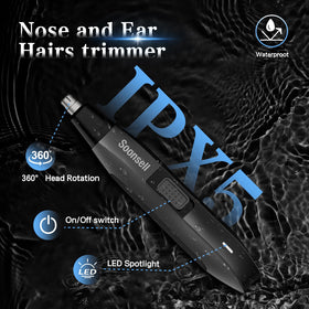 Soonsell nose and ear hair trimmer with one-touch control