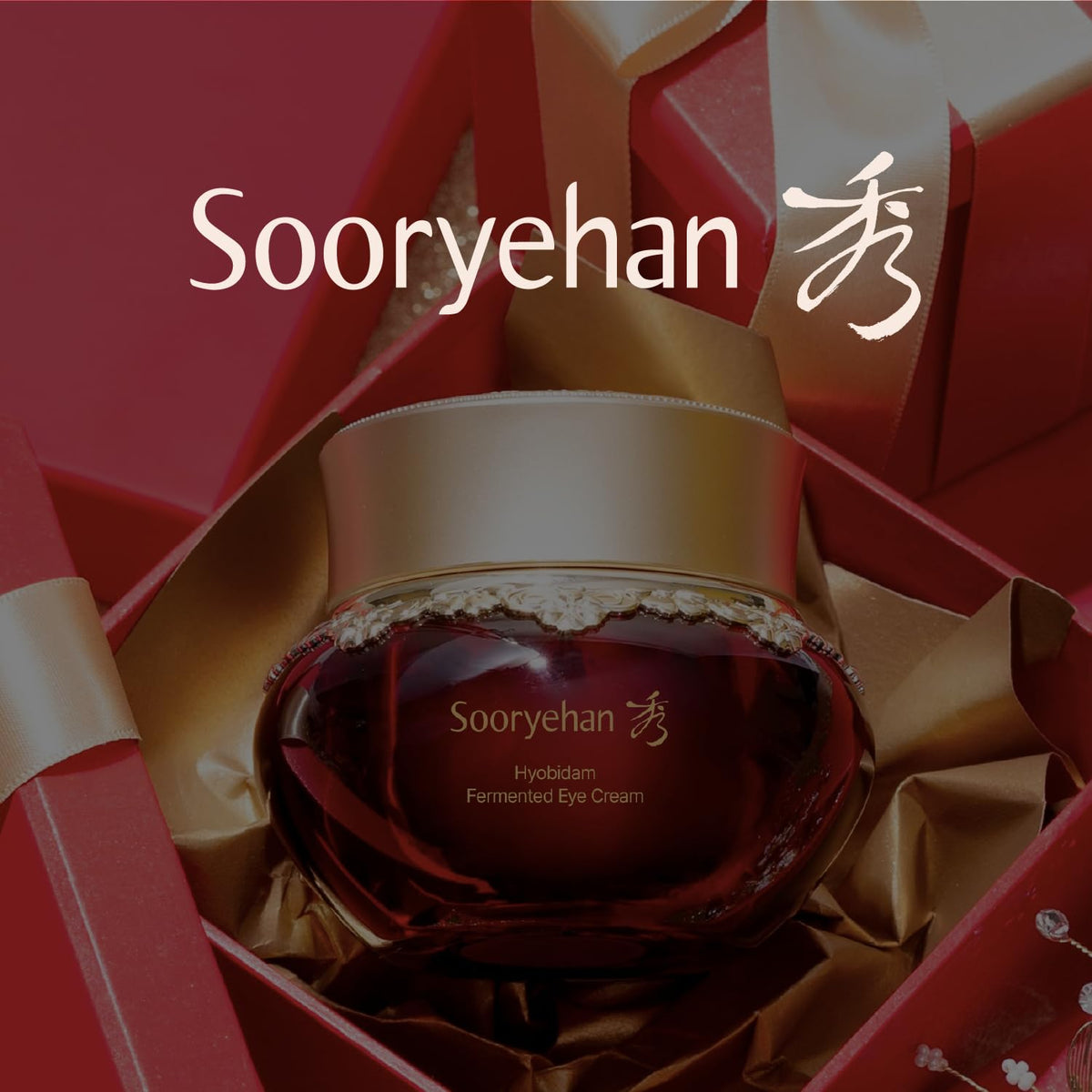 Sooryehan Hyobidam Eye Cream with a soft towel