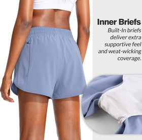 Soothfeel Women's Running Shorts Slate Blue side view