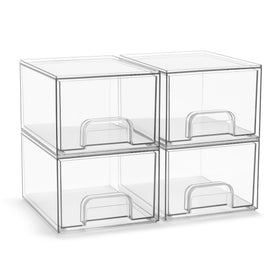 Sorbus Acrylic Storage Containers 4 Pack front view