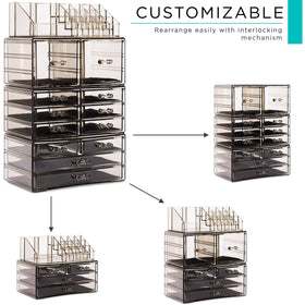 Sorbus Large Makeup Organizer top view showing lipstick storage