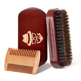 Sosoon Beard Brush front view with boar bristles