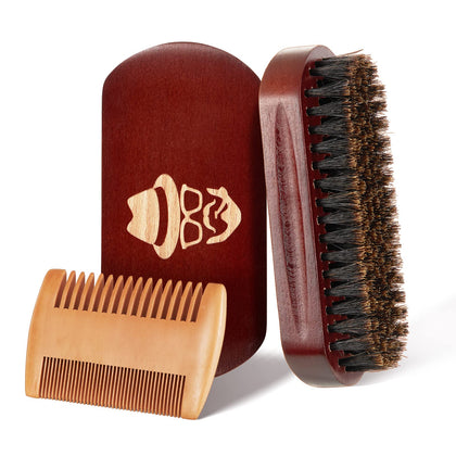 Sosoon Beard Brush front view with boar bristles