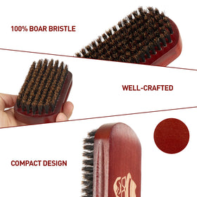 Sosoon Beard Brush side view showing natural wood finish