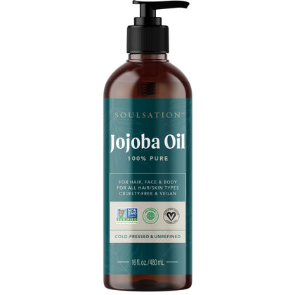 SOULSATION Jojoba Oil 16oz front view with label