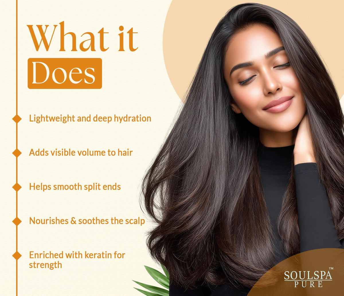SOULSPA PURE Biotin Conditioner application on hair