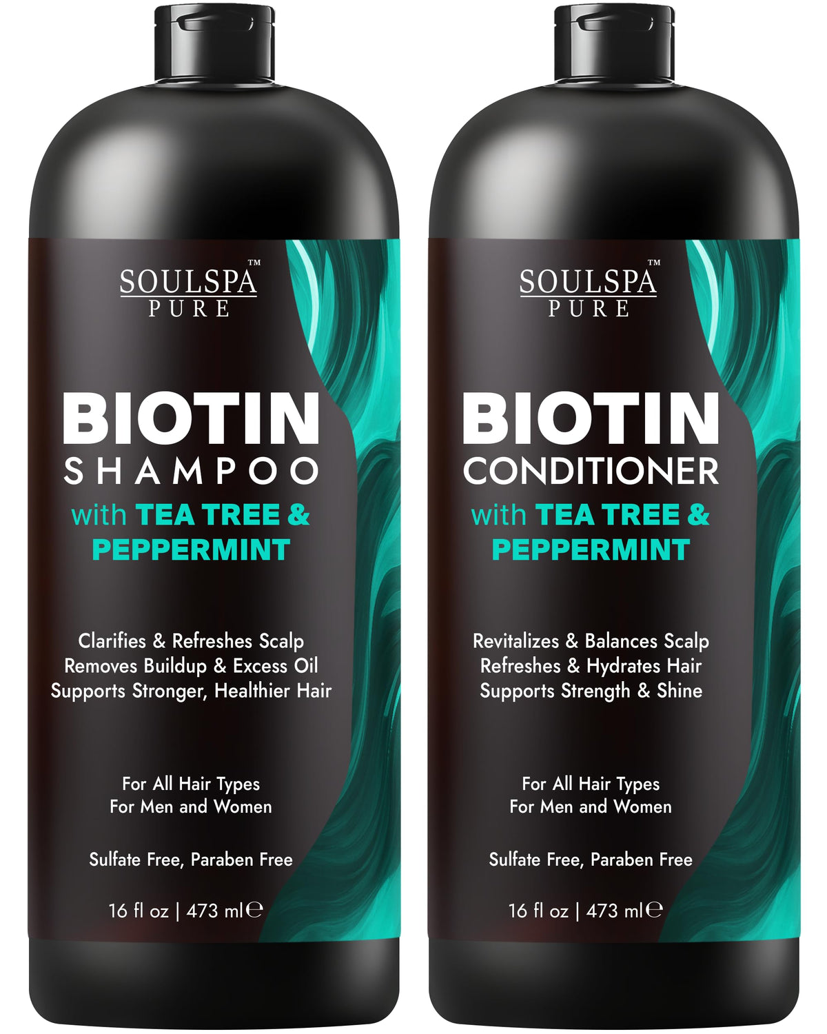 SOULSPA PURE Biotin Peppermint Shampoo front view