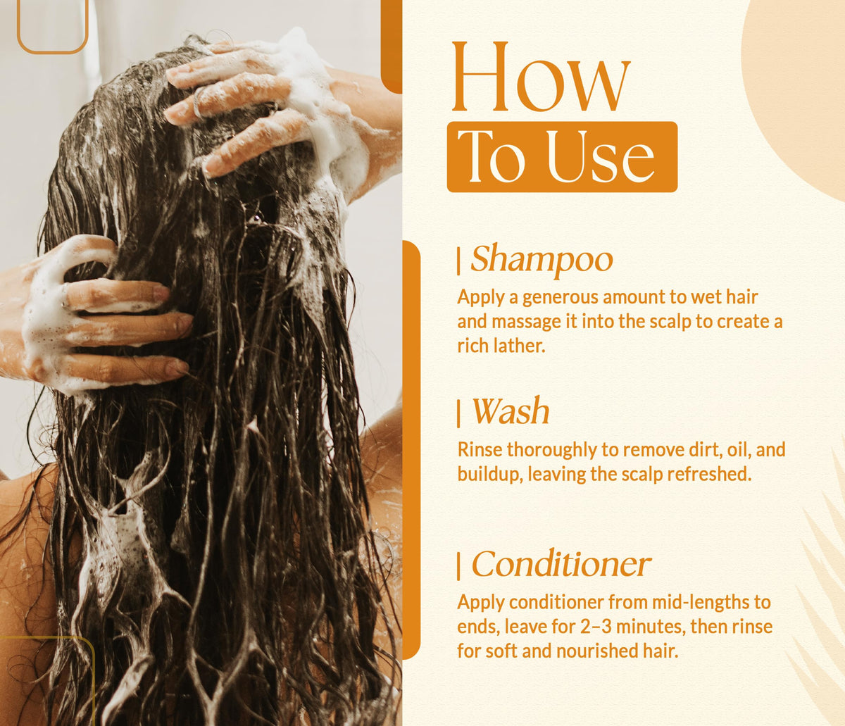 SOULSPA PURE Biotin Shampoo application on hair