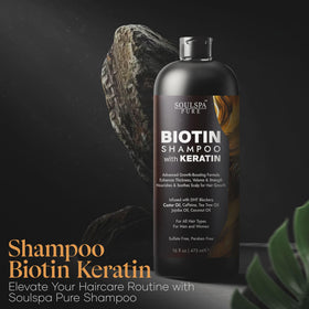 SOULSPA PURE Biotin Shampoo cap open with product inside
