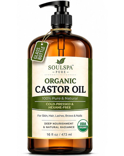 SOULSPA PURE Organic Castor Oil 16 fl oz front view