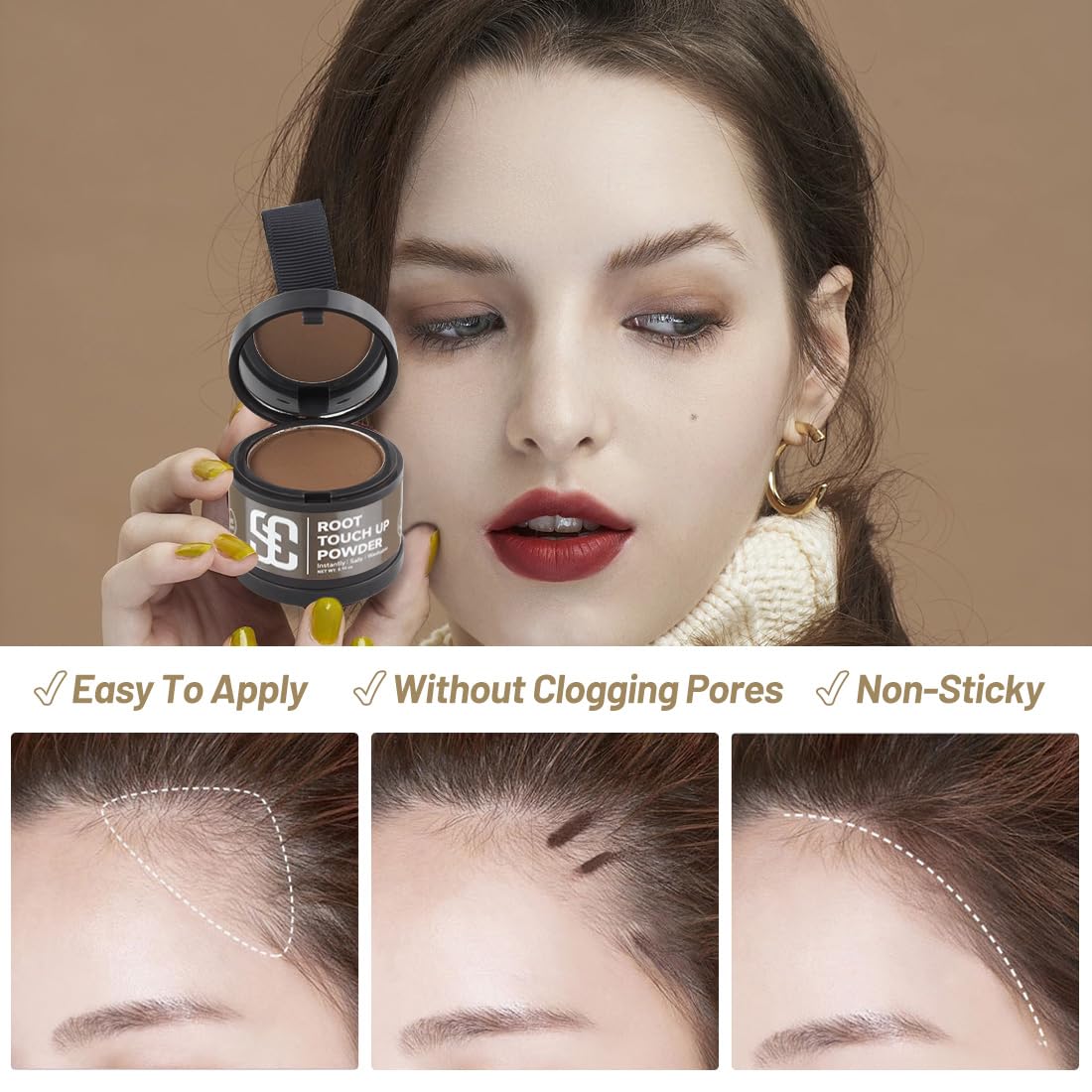 SOVONCARE Hairline Powder in use on thinning hair