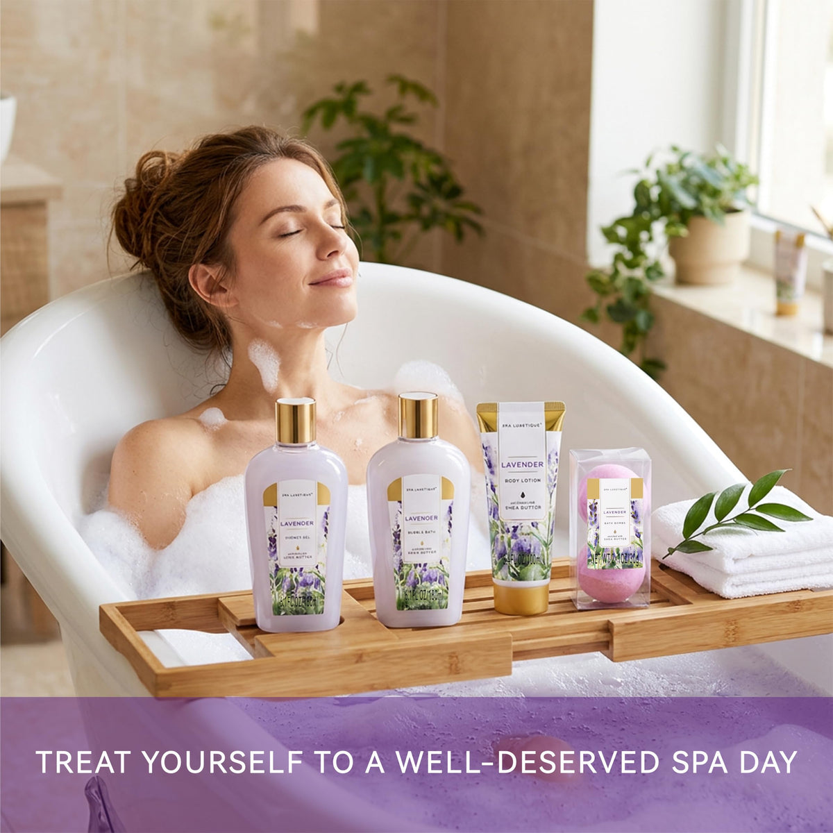 spa luxetique Bath Puff and Bath Tub packaging