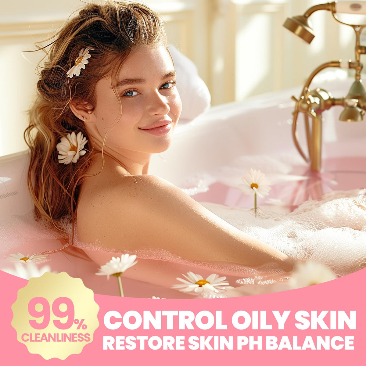 spa luxetique Daisy Bath and Body Gift Set 8PCS in decorative bathtub