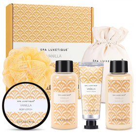 Spa Luxetique Vanilla Spa Gift Set 6 pieces in burlap bag