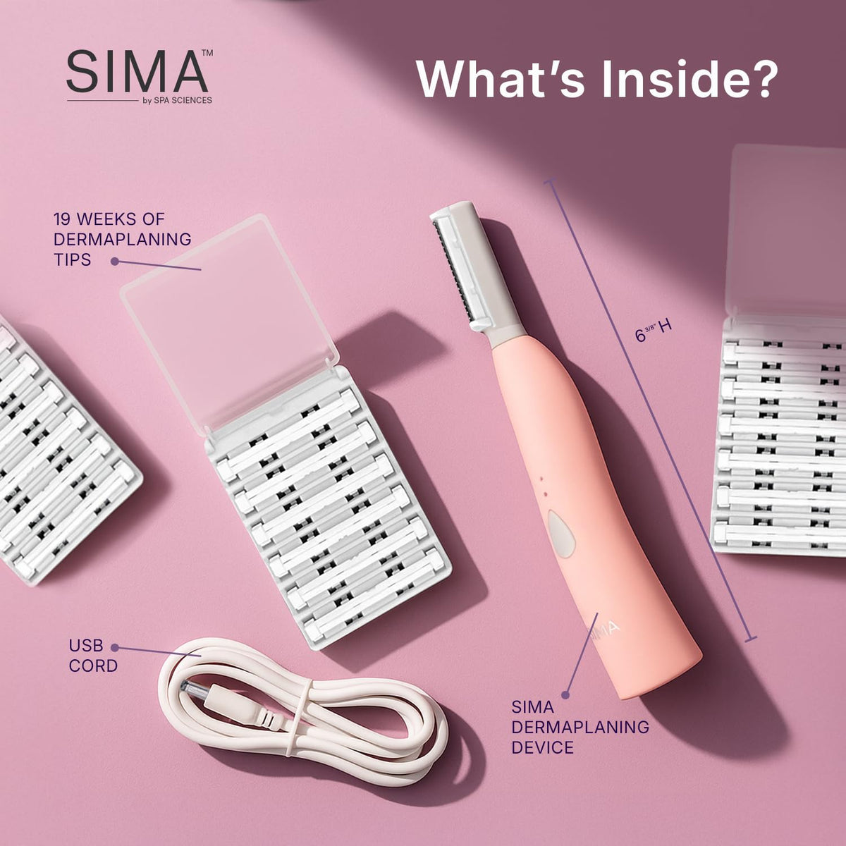 SPA SCIENCES SIMA Dermaplane Razor with charging cable