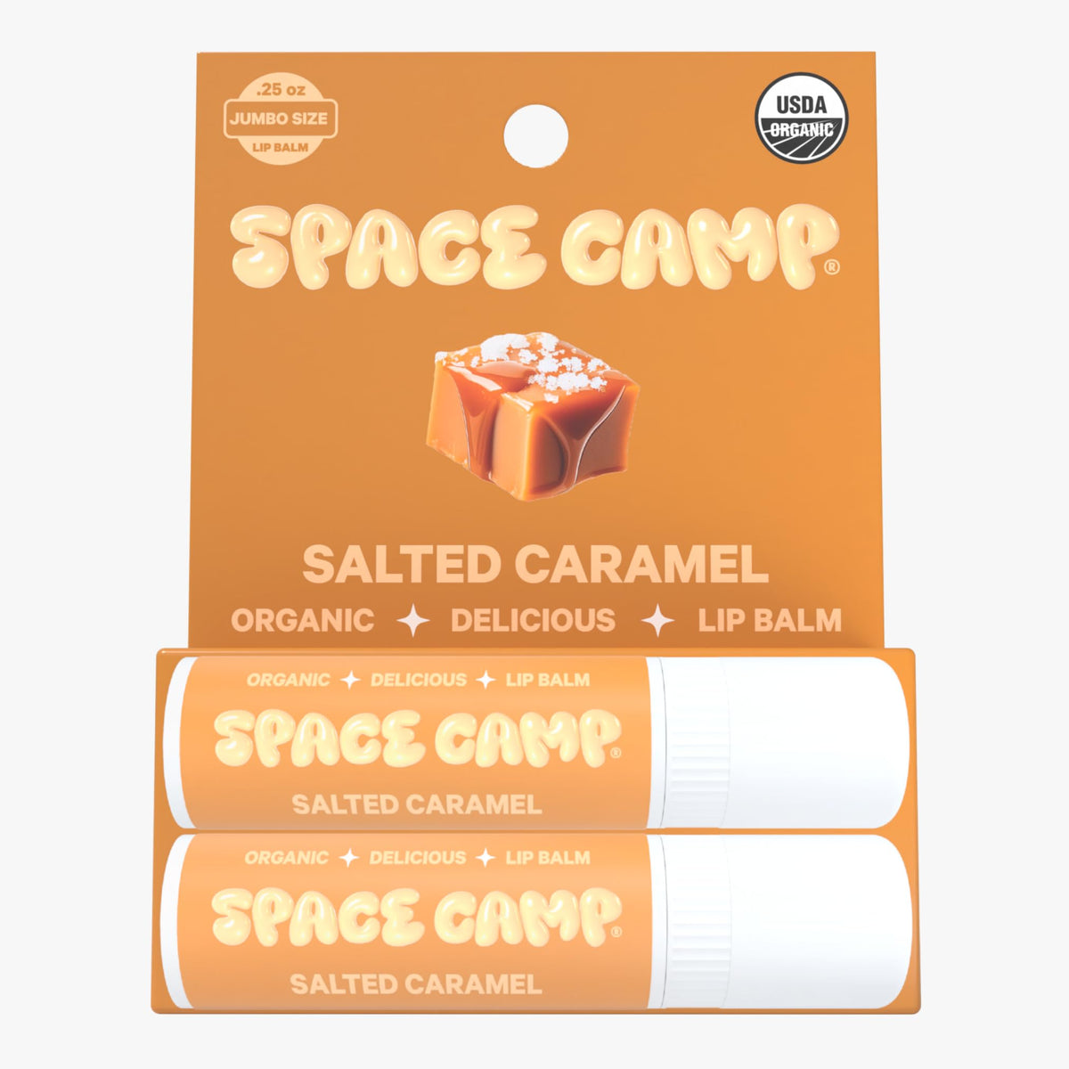Space Camp Jumbo Lip Balm Salted Caramel packaging