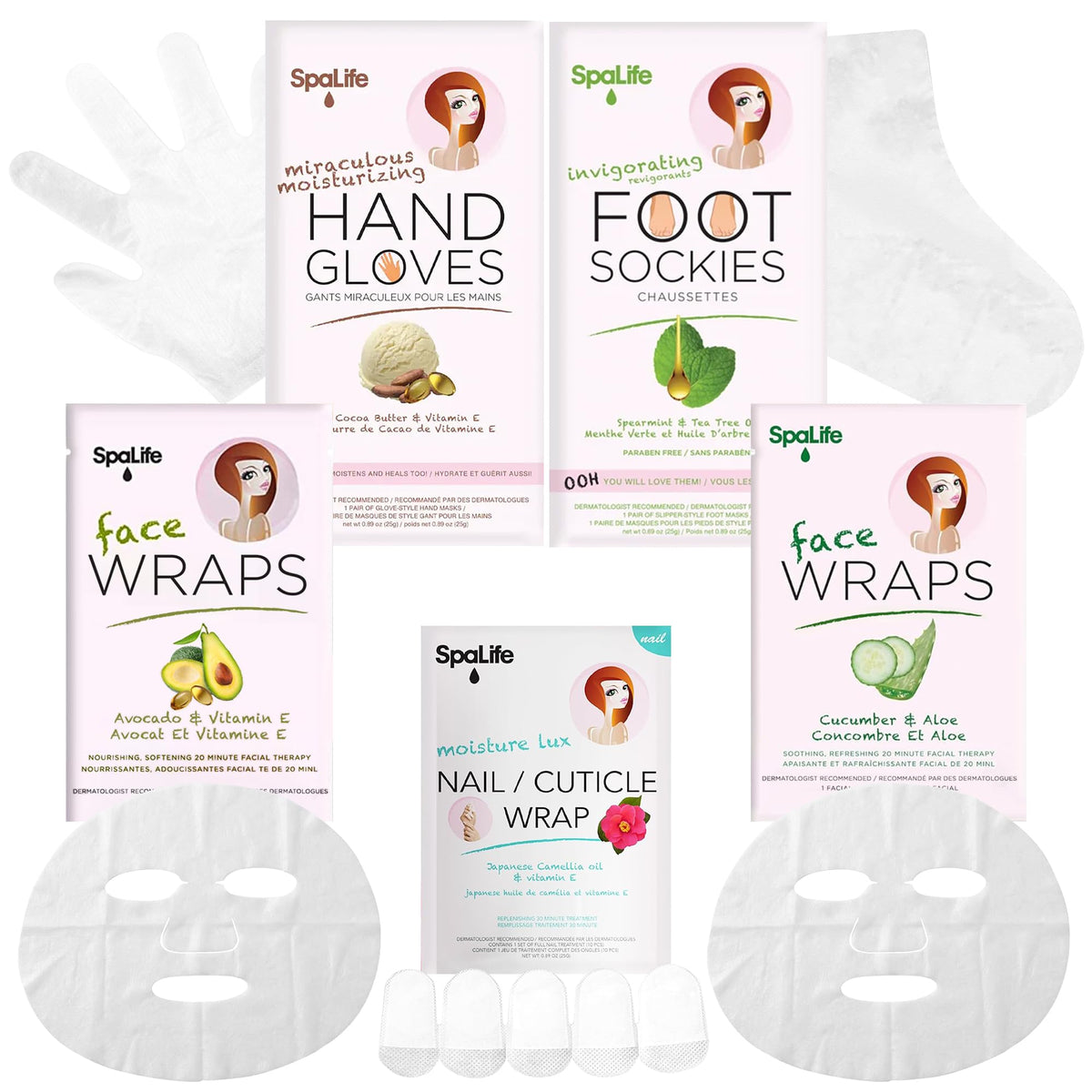 SpaLife 10 Piece Korean Face Mask Set packaging front view