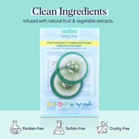 SpaLife Cooling Cucumber Eye Pads displayed on a bathroom counter