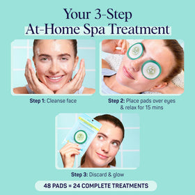 SpaLife Cooling Cucumber Eye Pads laid out for application
